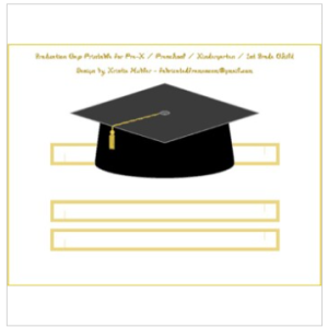 graduation cap black paper party hat printable